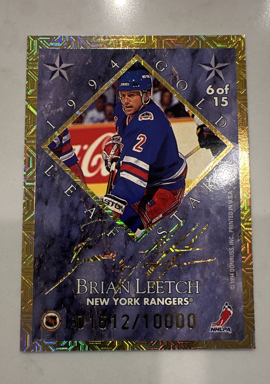 Ray Bourque, Brian Leetch #6 Hockey Cards 1994 Leaf Gold Stars trading card — raw and PSA graded price guide
