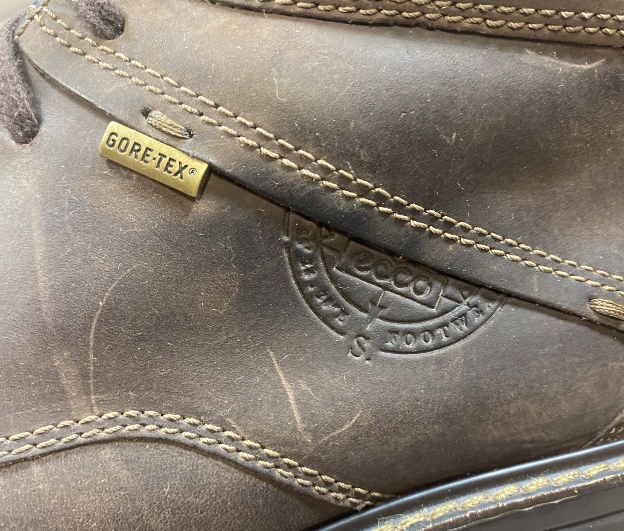 ECCO Turn GTX Waterproof Chukka Tie Soft Brown Leather Mens Size 46 US 11 11.5