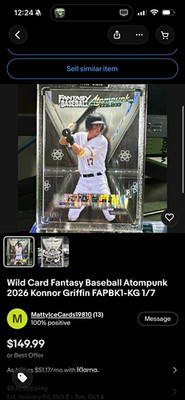 Wild Card Fantasy Baseball Atompunk 2026 Konnor Griffin RC Pirates 1/1