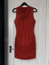 PRETTYLITTLETHING Double Layer Slinky Twist Front Dress Size 16 New With Tags