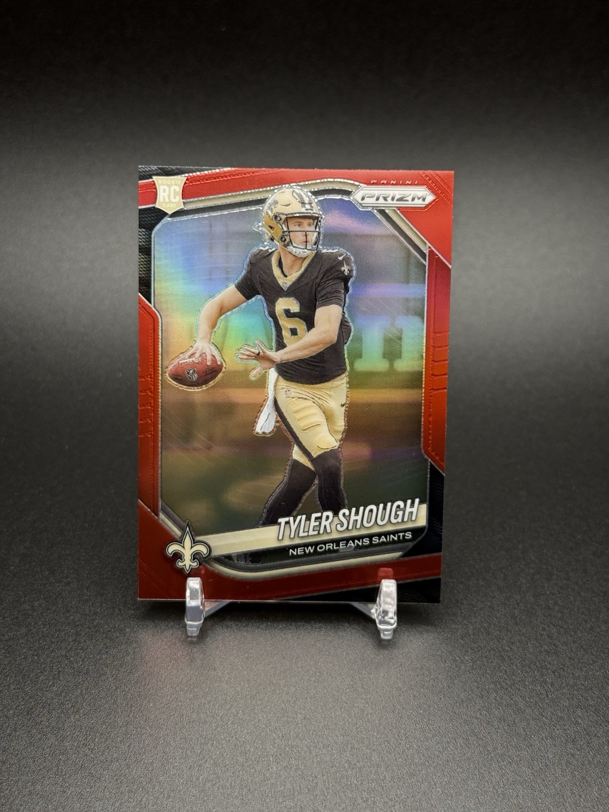 2025 Panini Prizm Tyler Shough Red Prizm Rookie #327 SSP RC New Orleans Saints