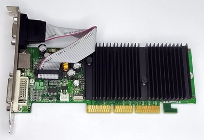 AGP 8x Grafikkarte EVGA nVidia GeForce FX 5200, 128 MB DDR, DV VGA TV, gebraucht
