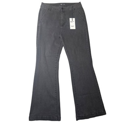 Oat New York High Rise Flare Jeans Washed Black Size 10/30 F0059-CNMX