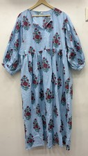 Floral Striped Block Print Cotton Midi Dress | Bohemian Style