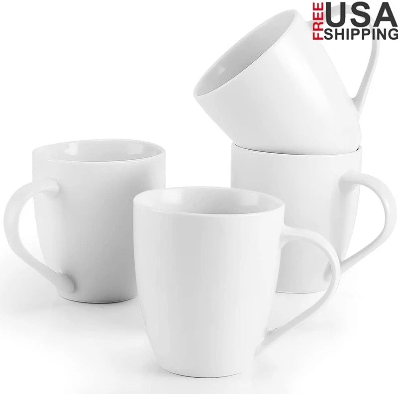 16oz Porcelain Coffee Mugs Set of 4 Large Handles Microwave Dishwasher Safe New
Opens in a new windo