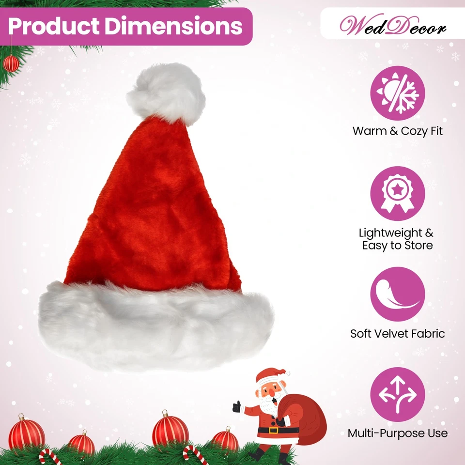 Papá Noel Navidad Fiesta de Sombrero Lujo Accesorios de Disfraz Pequeños Regalos - Imagen 3 de 4
