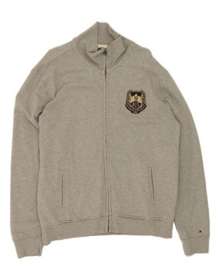 TOMMY HILFIGER Mens Tracksuit Top Jacket XL Grey Cotton DD11