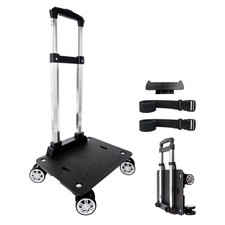 Backpack Trolley with 360  Swivel Wheels, Folding Rolling Luggage Cart