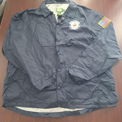 Cabela's Jacke Herren XL blau Druckknopfleiste gefüttert Windbreaker Outdoor Flagge Hirschjagd