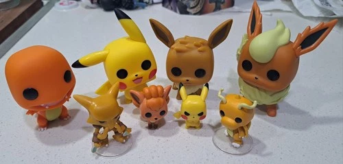 Pokémon Funko Pop Lot Toy Figures Lot Of 8 + Ginger Thor 9 Funko Pop Figs Total