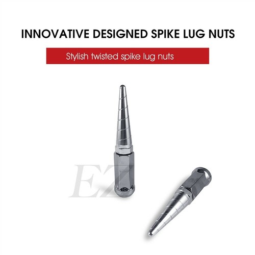 32 Twisted Spike Lug Nuts Chrome 14x1.5 | Ford Super Duty F250 F350 2003-on - Picture 6 of 6