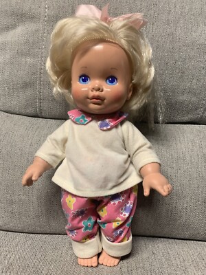 1988 Playskool Baby Dolly 14'' Surprise Growing Hair Blonde Doll Fishtail Braid