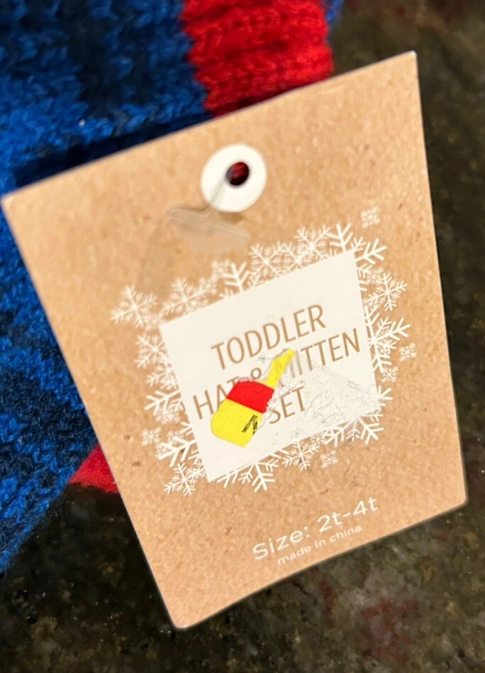 NUEVO Sombrero de pompón estilo peruano para niños pequeños con juego de 2 guantes - 2t-4t Foto 4 de 4