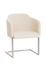 Freischwinger Stuhl MAGNUS Edelstahl Stoffbezug Esszimmerstuhl Konferenzstuhl