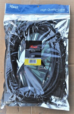 NEW ROSEWILL RCW-H9024 SVGA MONITOR CABLE 25FT DB15 M/M with STEREO AUDIO 
