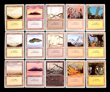 MTG REVISED COLLECTOR SET - ALL BASIC LANDS 1 OF EACH - LP EXCELLENT - 3EDCSEX