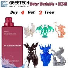 【Buy 4 Get 2 Free,Add 6】Geeetech 3D Printer Water Washable Resin 1KG 405nm UV US