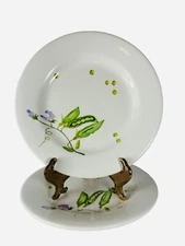 World Market Round Luncheon Salad Plate 9" - Sweet Pea Lot Set Of 2