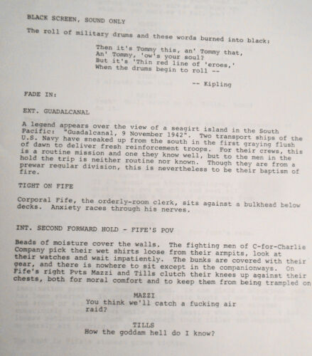 Terrence Malick - Scénario de la ligne rouge mince - Première draft 1989. Très rare - Photo 6 sur 18