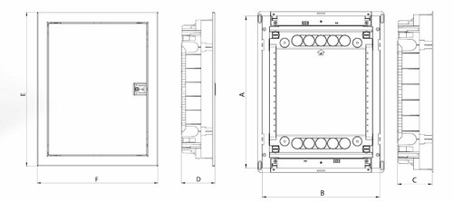 Kombi Multimediaverteiler & Sicherungskasten Unterputz 4-reihig m. 1 DIN Schiene - Bild 8 von 8