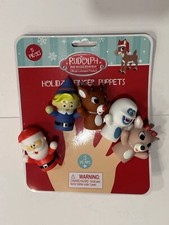 Holiday Christmas Rudolph the Red-Nosed Reindeer Finger Puppets - 5pc NEW B118