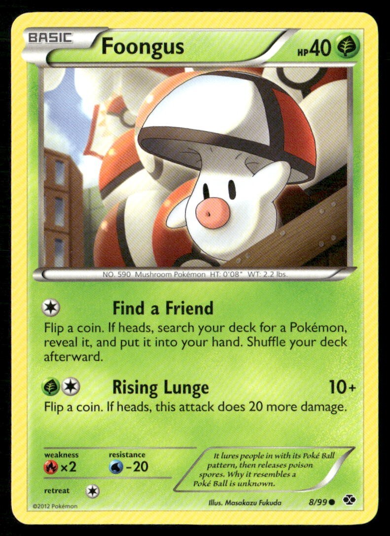 2012 Next Destinies Set Pokemon Card 008  Foongus NM