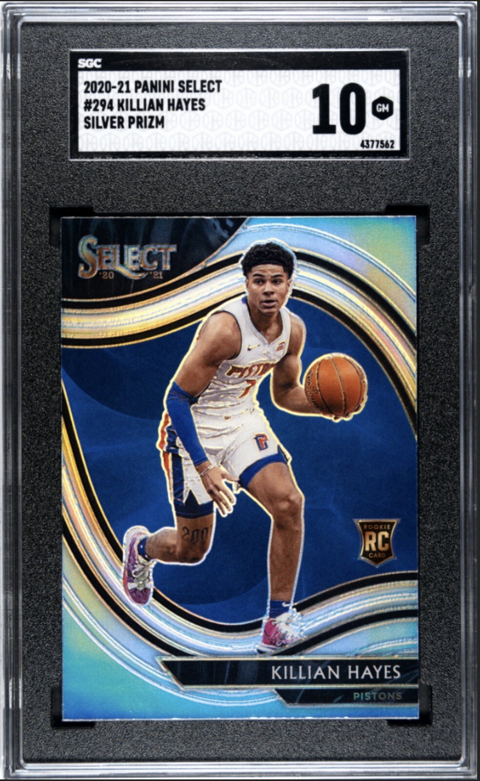 2020-21 Panini Select Killian Hayes Courtside Silver Prizm #294 (RC) - SGC 10