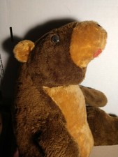 Superior Toy  Novelty Plush Bear VTG Firm Large 17"  Stuffed Teddy Felt Tongue
