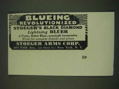 1939 Stoeger Black Diamond Lightning Bluer Ad - Blueing Revolutionized