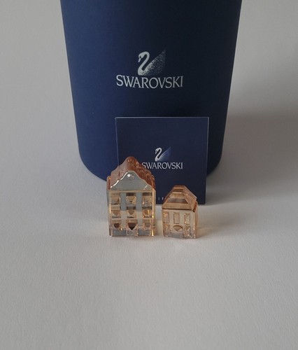 Swarovski Crystal Houses set I & II in Golden Shadow With Swan Logo. Very Rare. - Picture 2 of 4