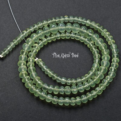 Gem Grade Prehnite Smooth Rondelle Bead 18 inch strand
