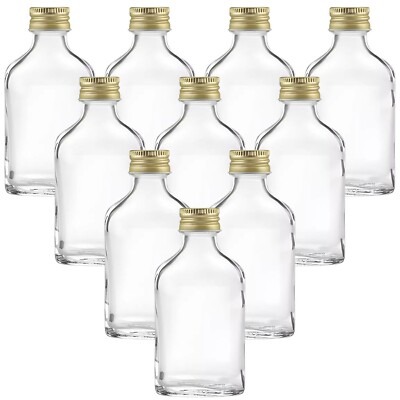 10 Mini Glasflaschen 20 ml kleine Likörflaschen Taschenflasche Flachmann SVG