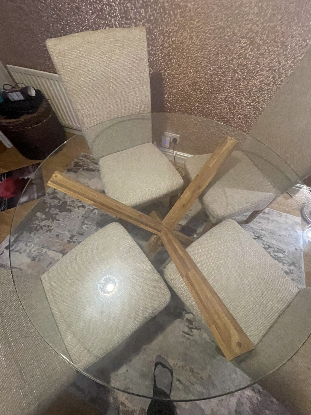 used glass dining table and 4 chairs eBay