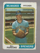 1974 Topps Bill Parsons Milwaukee Brewers #574 Poor