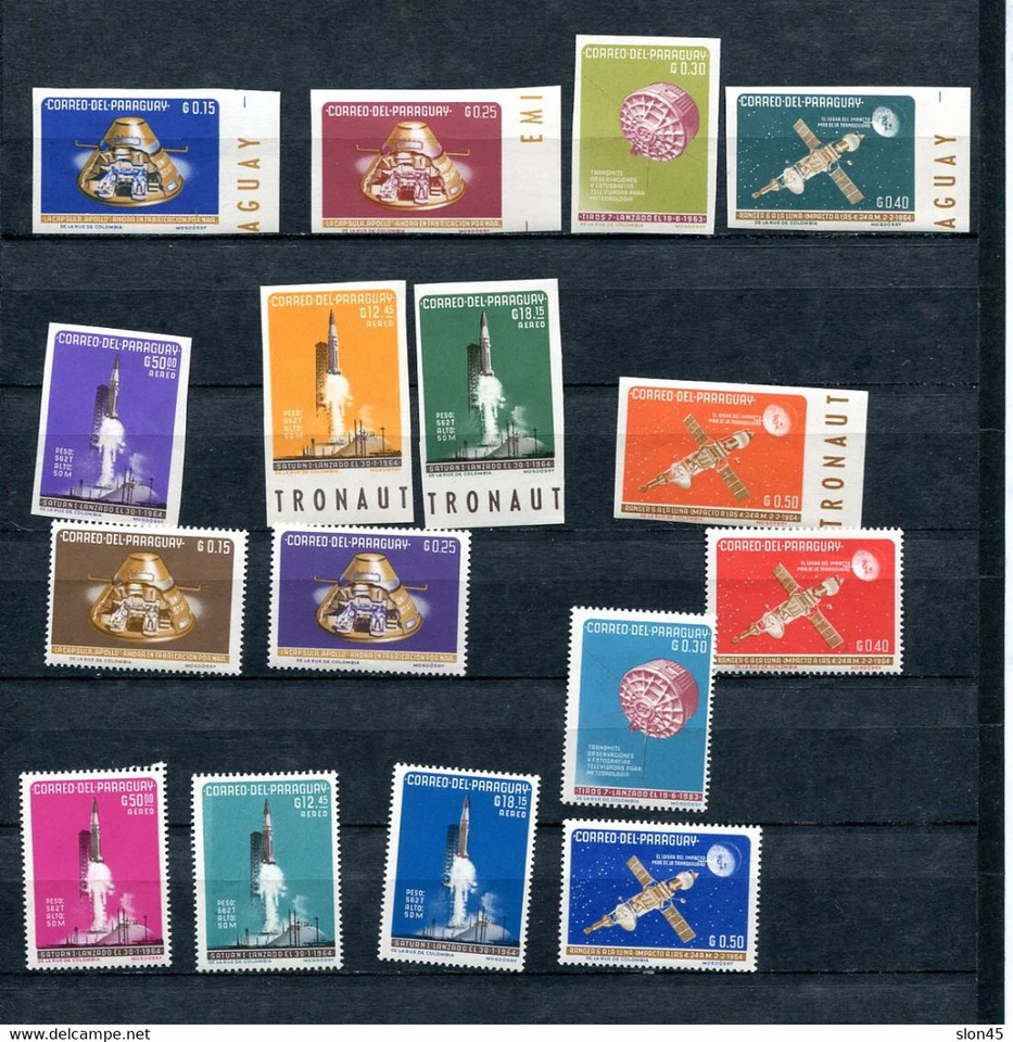 Paraguay 1964 Espacio 2 hojas de recuerdo + sellos Perf + Imperf MNH 13547 Foto 2 de 4