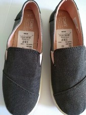 TOMS Womens Sparkly Dark Grey Silver Canvas Slip on Shoes Size 4D Y4