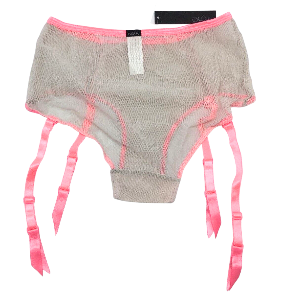 Perizoma Con Giarrettiera Claudette En Dentelle Intense &ndash; Neon Rosa &ndash; Pin Up Bikini