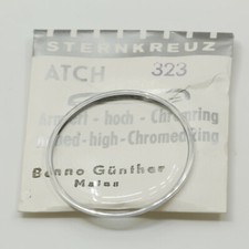 Uhrenglas Sternkreuz ATCH hochgewölbt armiert verchromterRing Armbanduhr Uhrglas