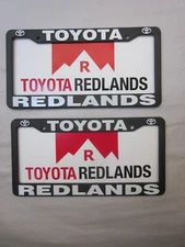 Pair of 2X Toyota Redland License Plate Frame Dealership Plastic