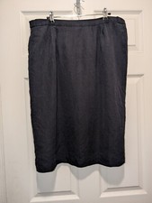 Vintage Silk Pencil Skirt Black Sz 16