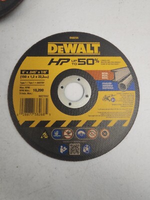 DEWALT DW 8725  6'' THIN HP METAL CUTTING WHEEL 100 Pack