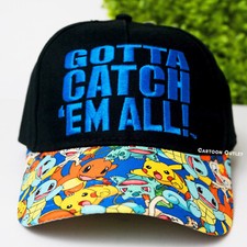 Pokemon Pikachu Squirtle Bulbasour Youth Baseball Cap Bioworld Snapback Hat New
