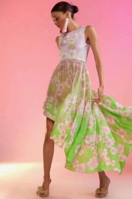 Cynthia Rowley Ramie Tier Sleeveless Dress Floral High Low Pink Green Size Small | eBay Cynthia Rowley Ramie Tier Sleeveless Dress Floral High Low Pink Green Size Small | eBay