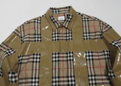 Burberry London England Men's Check Cotton Tape Detail Shirt Burberry London England Men's Check Cotton Tape Detail Shirt