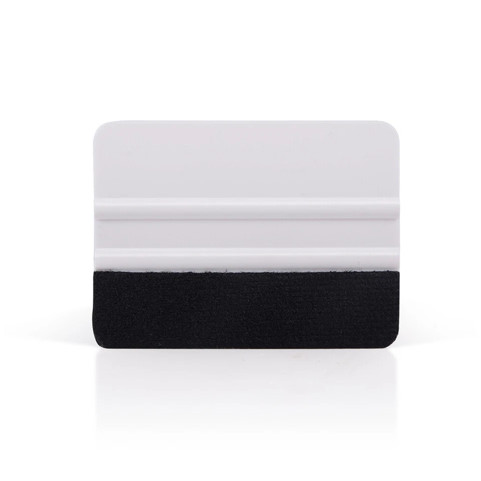 100 Pcs Carbon Fiber Flexible Felt Squeegee w/ Felt Edge, Vinyl Wrap 4" Scraper - Image 3 of 4