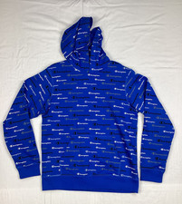 Champion Blue Hoodie RN 82382, Long Sleeve, Pocket, Kids XL, Logo