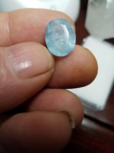 Sehr schöner Aquamarin Naturfarbe Hellblau Oval 7,32 ct 14,80 x 14,40 x 8,80 mm - Bild 6 von 7