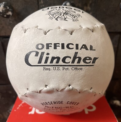 Balle De Softball Vintage DeBeer Official Clincher F16 16" - Couverture Cuir Cheval, Kapok
