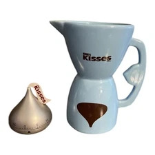 Hershey Kisses  Timer With Wet & Dry Blue Ceramic Measuring Cup. Candy Chocolate