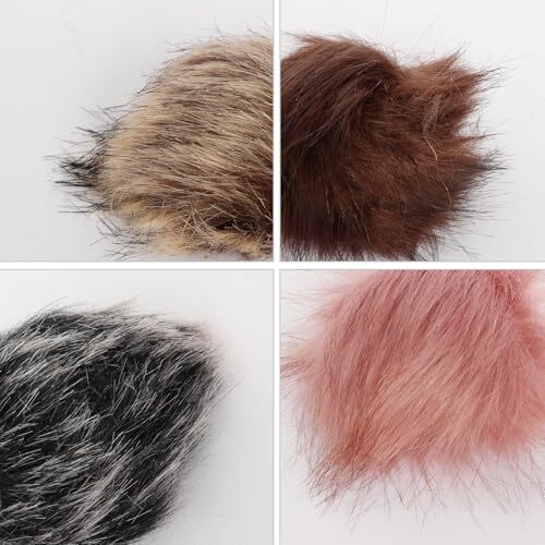 20 Pcs Faux Fur Pom Poms for Hats Mixed Colors Fluffy Pompom Ball Multicolor - Bild 3 von 7